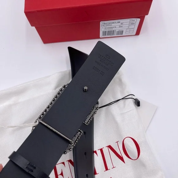 VALENTINO SIGNATURE VLOGO BELT WITH SWAROVSKI® CRYSTALS 85 - Picture 3 of 7
